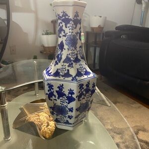 Blue and White Floral Vase